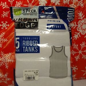 White Toddler Ribbed Tank Tops - 5 Pack